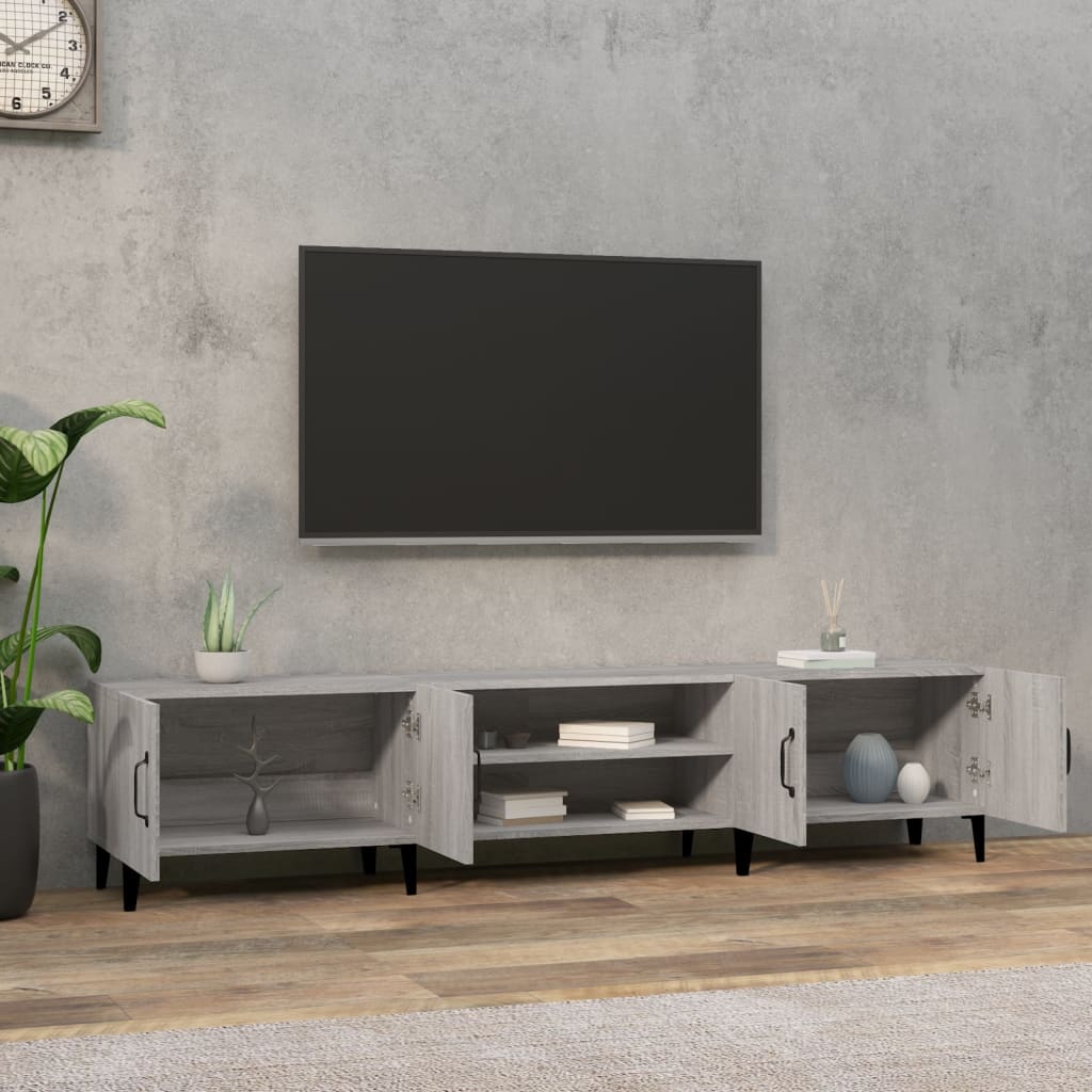 Tv-Benk Grå Sonoma 180X31,5X40 Cm Konstruert Tre