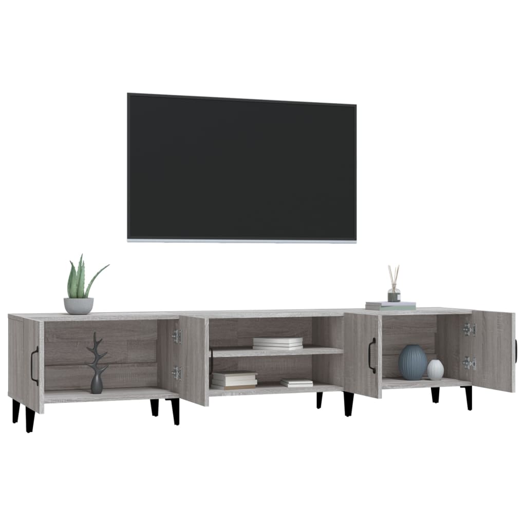 Tv-Benk Grå Sonoma 180X31,5X40 Cm Konstruert Tre