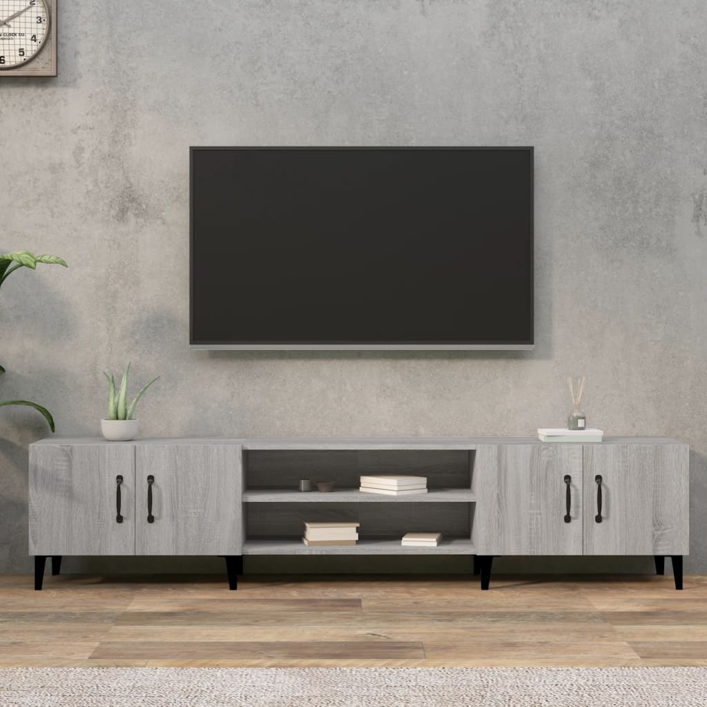 Tv-Benk Grå Sonoma 180X31,5X40 Cm Konstruert Tre