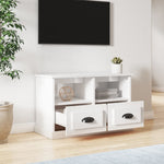 Tv-Benk Høyglans Hvit 80X35X50 Cm Konstruert Tre