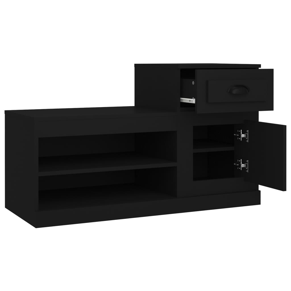 Skoskap Svart 100X42X60 Cm Konstruert Tre