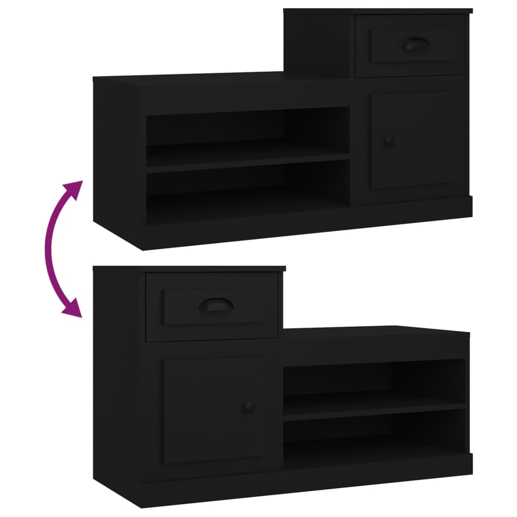 Skoskap Svart 100X42X60 Cm Konstruert Tre