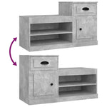 Skoskap Betonggrå 100X42X60 Cm Konstruert Tre