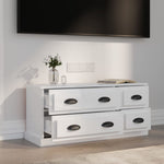 Tv-Benk Høyglans Hvit 100X35,5X45 Cm Konstruert Tre