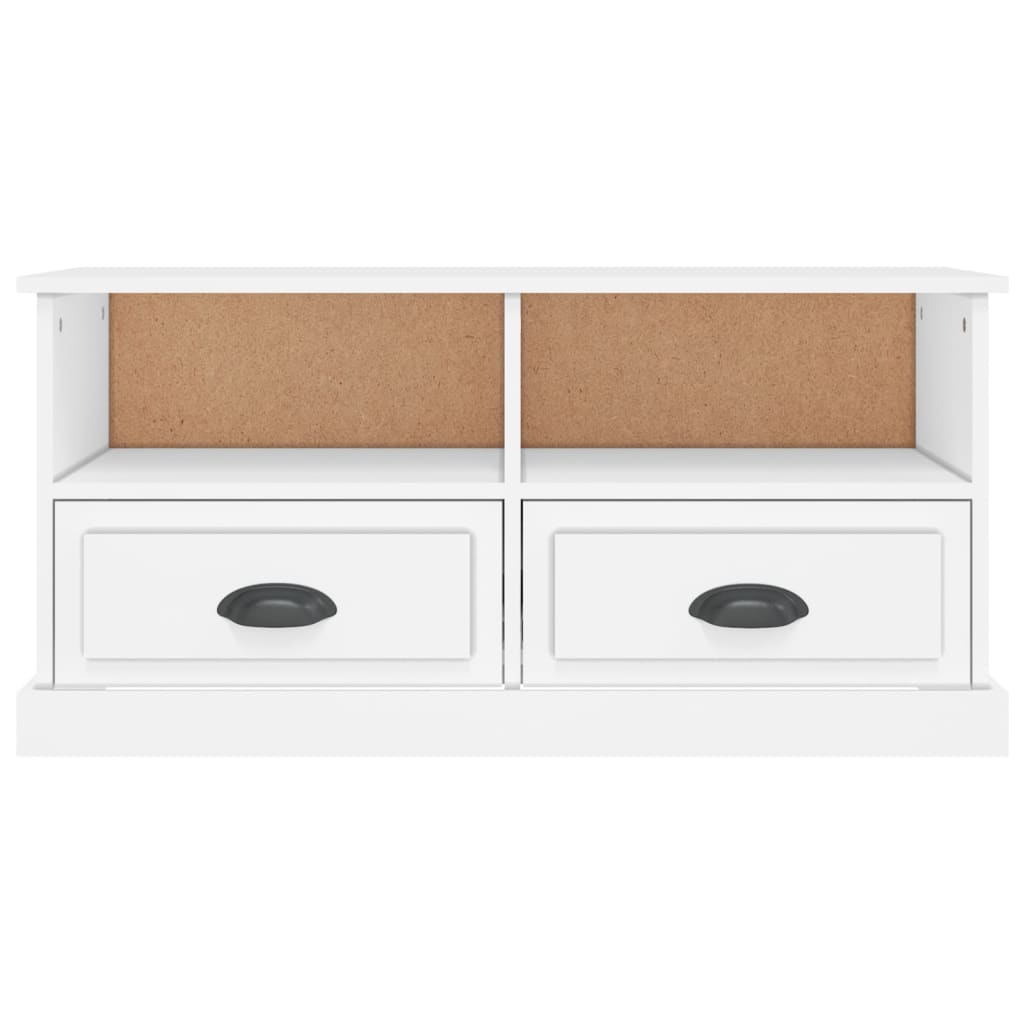 Tv-Benk Hvit 93X35,5X45 Cm Konstruert Tre
