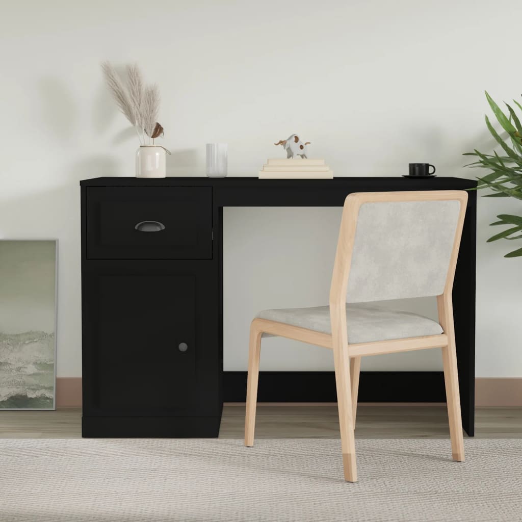 Skrivebord Med Skuff Svart 115X50X75 Cm Konstruert Tre