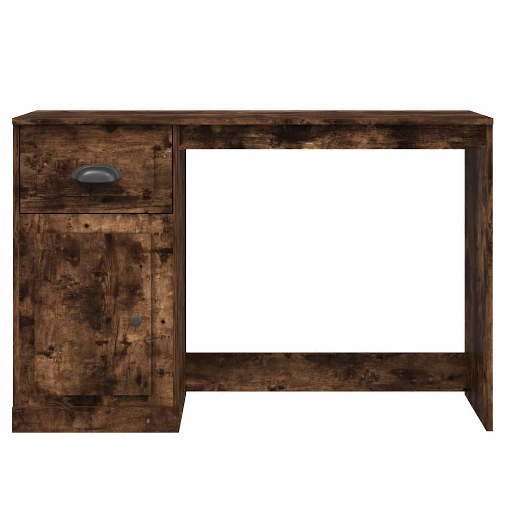 Skrivebord Med Skuff Røkt Eik 115X50X75 Cm Konstruert Tre