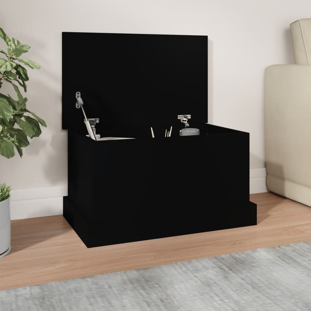 Oppbevaringsboks Svart 50X30X28 Cm Konstruert Tre