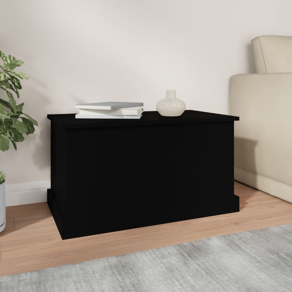 Oppbevaringsboks Svart 70X40X38 Cm Konstruert Tre