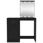 Sminkebord Med Led Svart 90X50X132,5 Cm Konstruert Tre