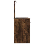Sminkebord Med Led Røkt Eik 90X50X132,5 Cm Konstruert Tre