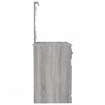 Sminkebord Med Led Grå Sonoma 90X50X132,5 Cm Konstruert Tre