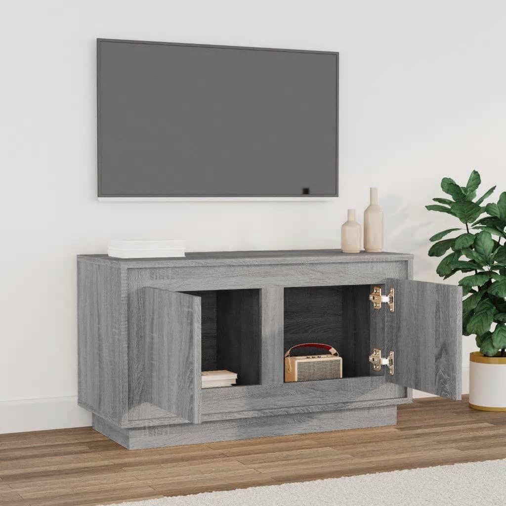 Skoskap Grå Sonoma 100X35X55 Cm Konstruert Tre