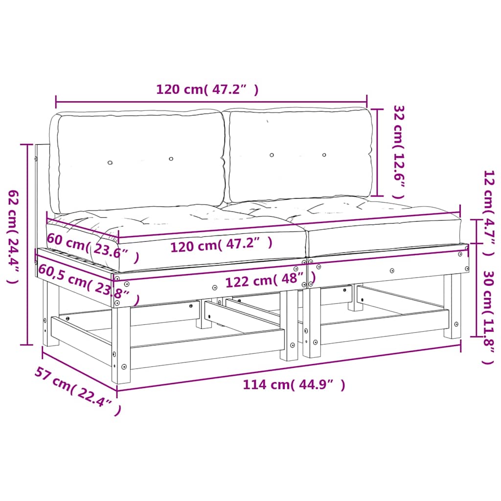 Midtsofaer Med Puter 2 Stk Heltre Furu