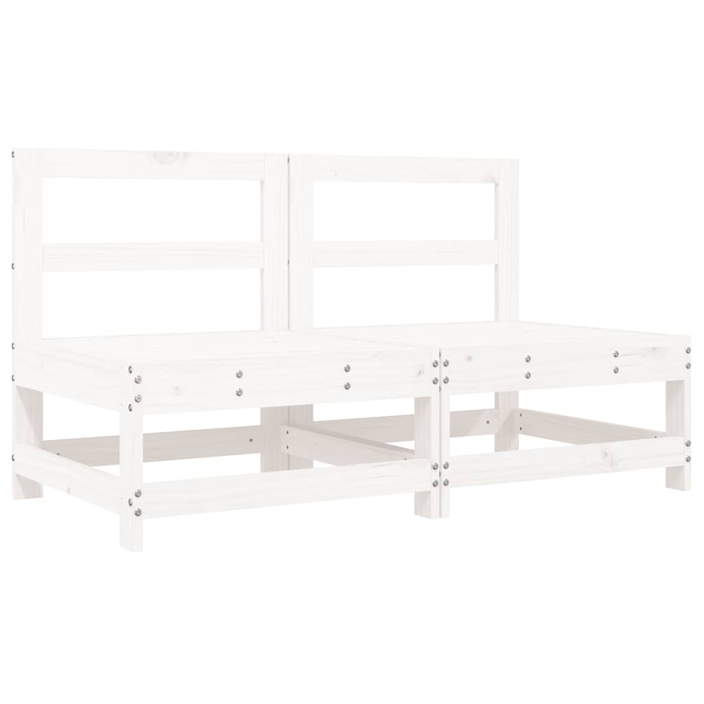 Midtsofaer Med Puter 2 Stk Hvit Heltre Furu