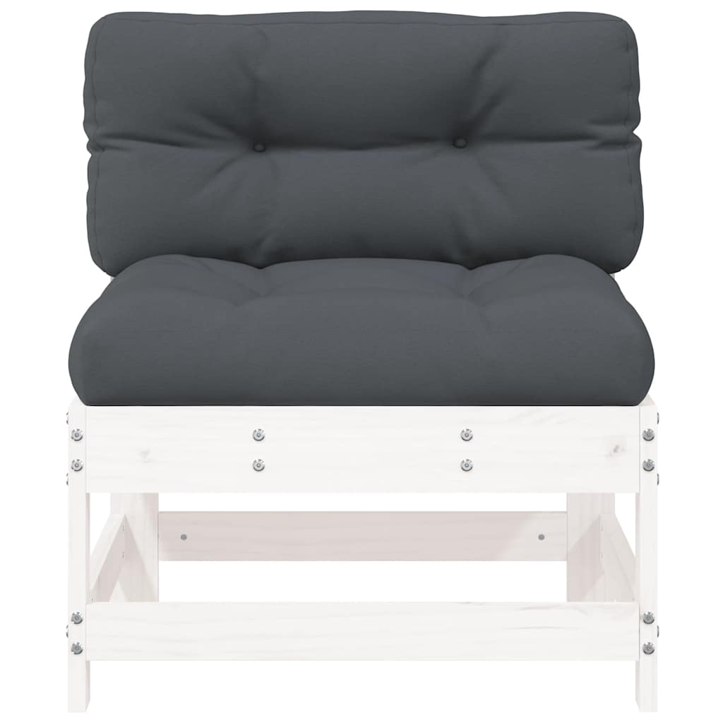 Midtsofaer Med Puter 2 Stk Hvit Heltre Furu