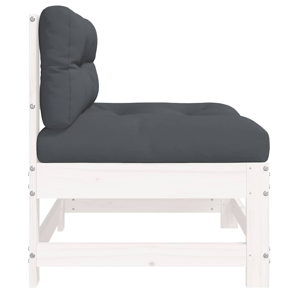 Midtsofaer Med Puter 2 Stk Hvit Heltre Furu