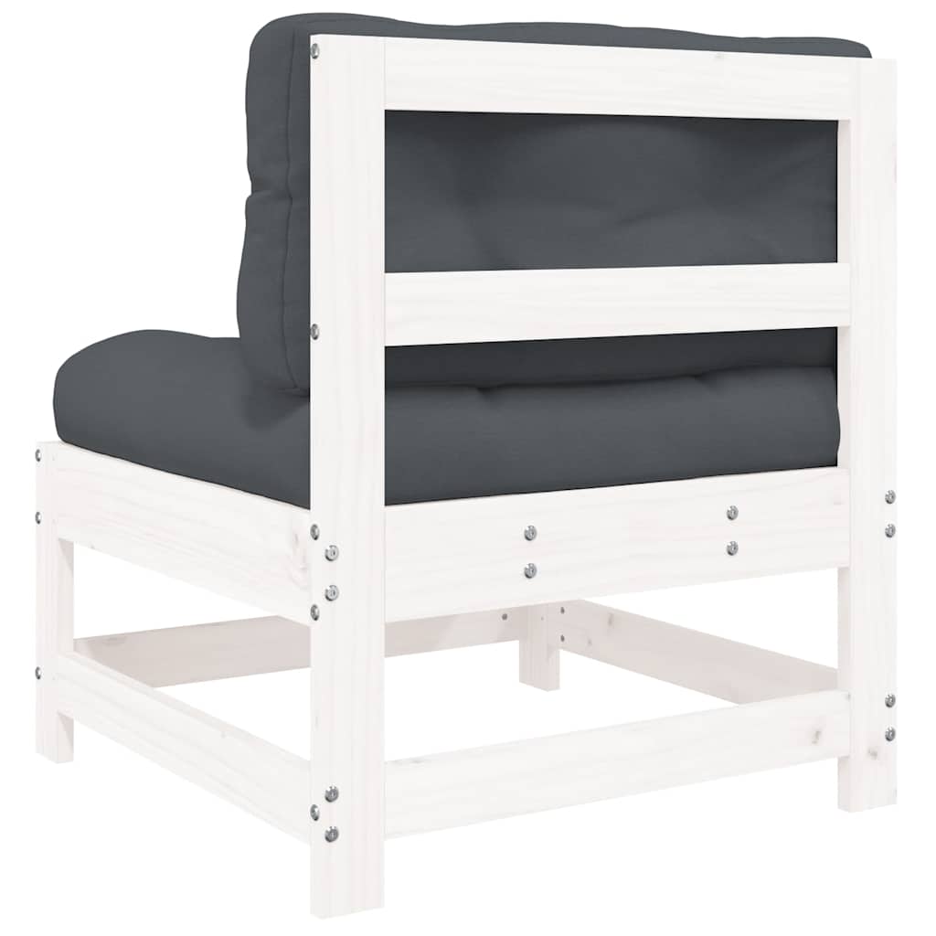 Midtsofaer Med Puter 2 Stk Hvit Heltre Furu