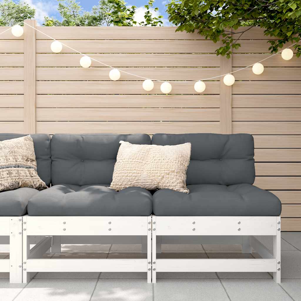 Midtsofaer Med Puter 2 Stk Hvit Heltre Furu