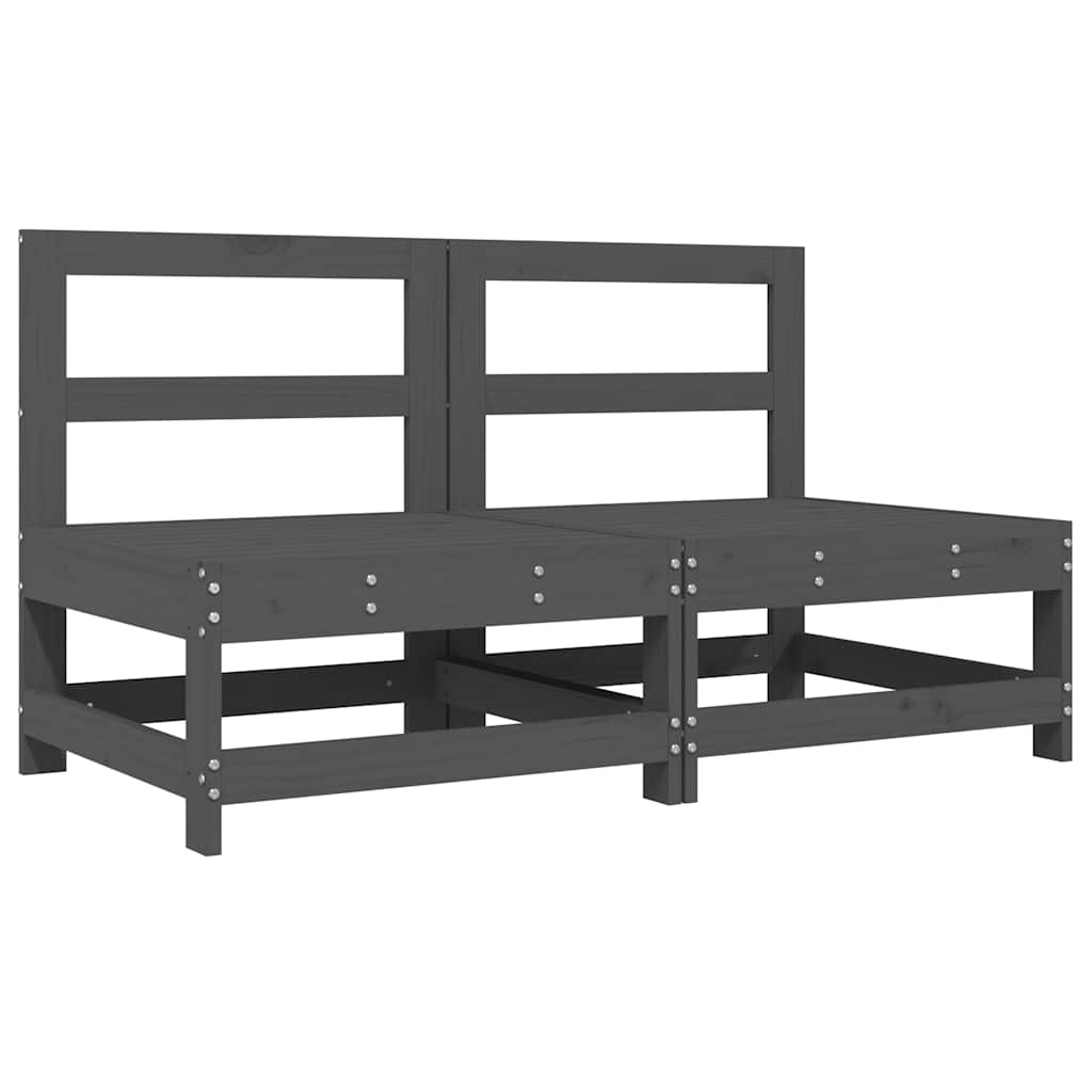 Midtsofaer Med Puter 2 Stk Grå Heltre Furu