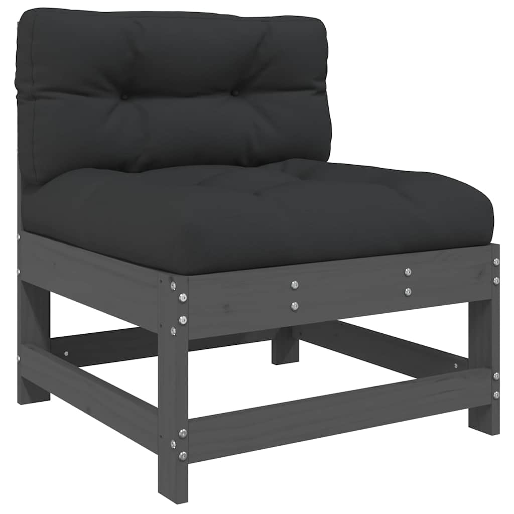 Midtsofaer Med Puter 2 Stk Grå Heltre Furu