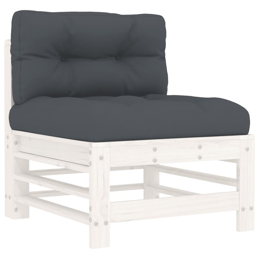 Midtsofa Med Puter Hvit Heltre Furu