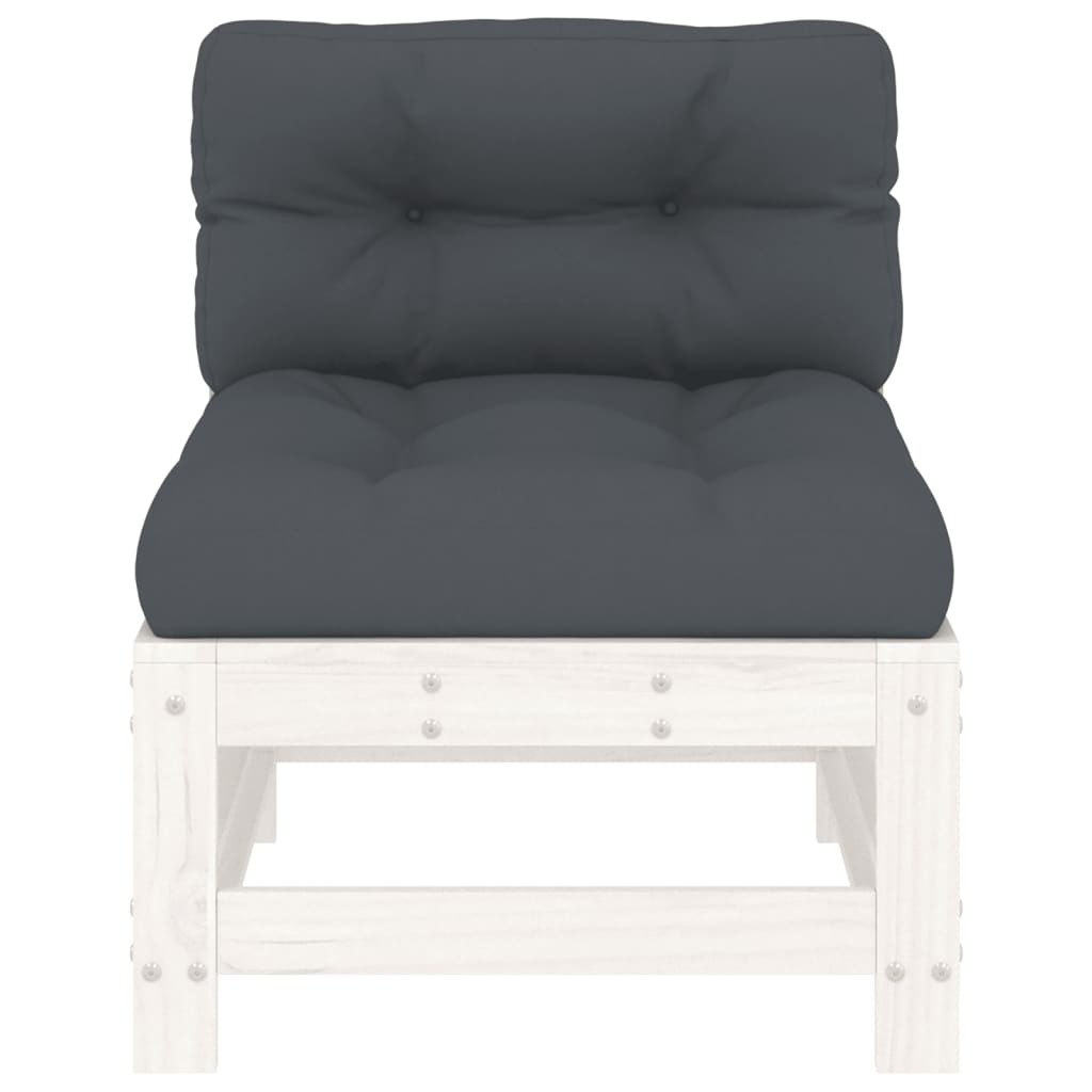 Midtsofa Med Puter Hvit Heltre Furu