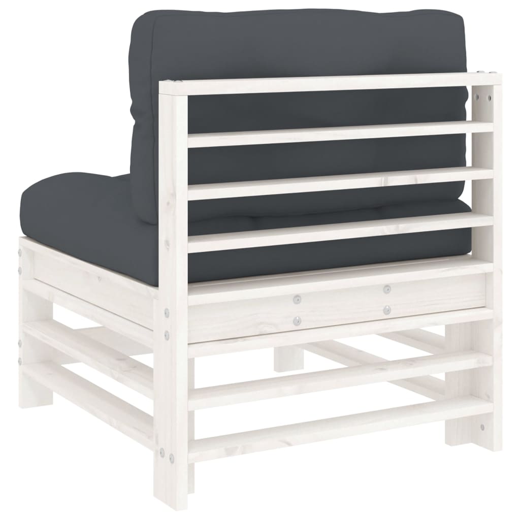 Midtsofa Med Puter Hvit Heltre Furu