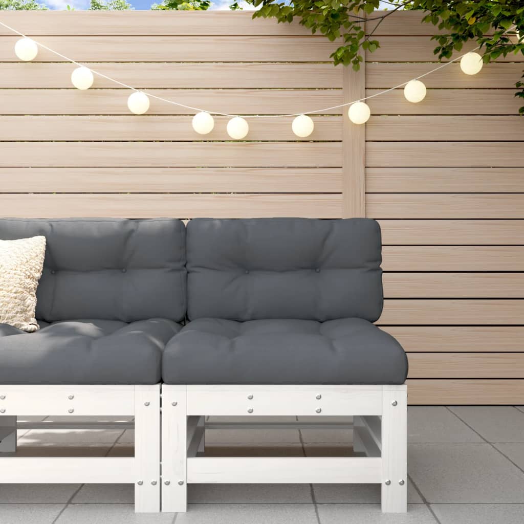 Midtsofa Med Puter Hvit Heltre Furu