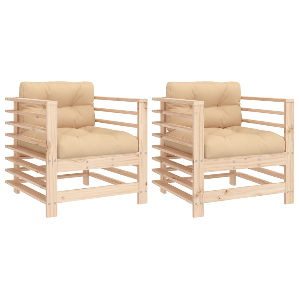 Hagestoler Med Puter 2 Stk Heltre Furu