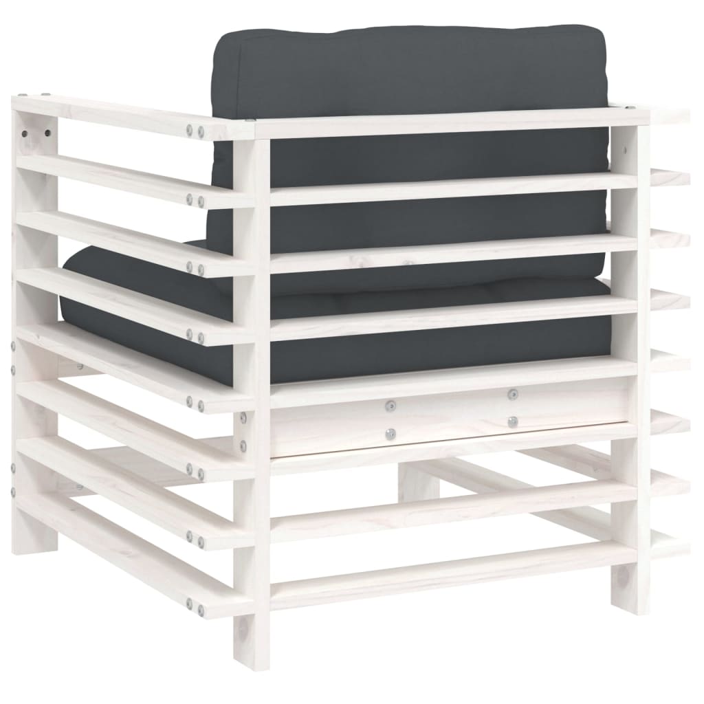 Hagestoler Med Puter 2 Stk Hvit Heltre Furu
