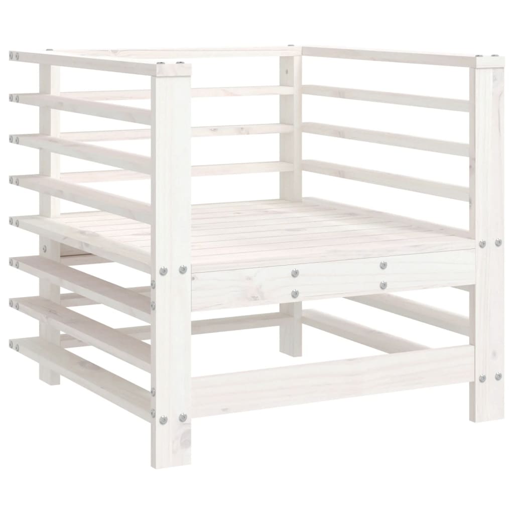 Hagestoler Med Puter 2 Stk Hvit Heltre Furu