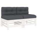 Midtsofaer Med Puter 2 Stk Hvit Heltre Furu