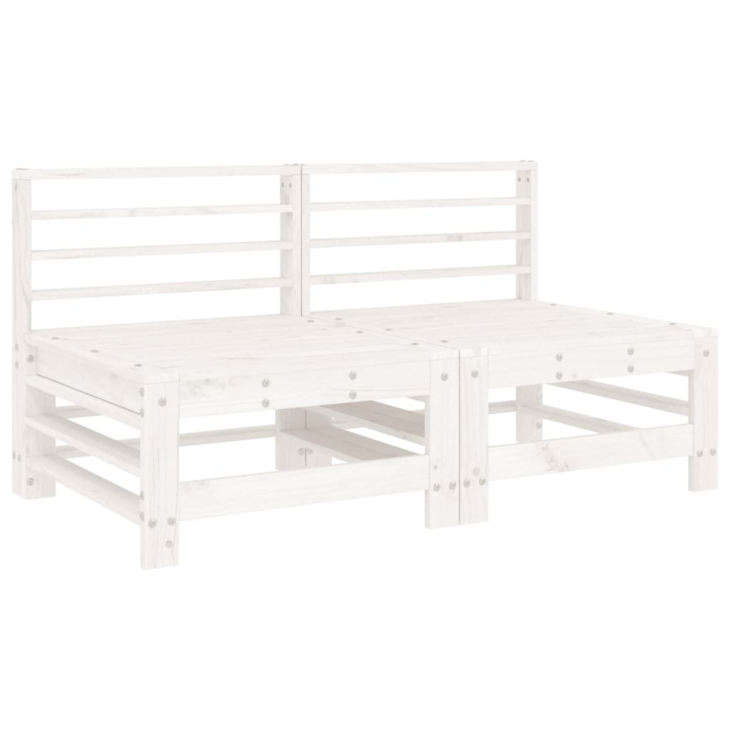 Midtsofaer Med Puter 2 Stk Hvit Heltre Furu