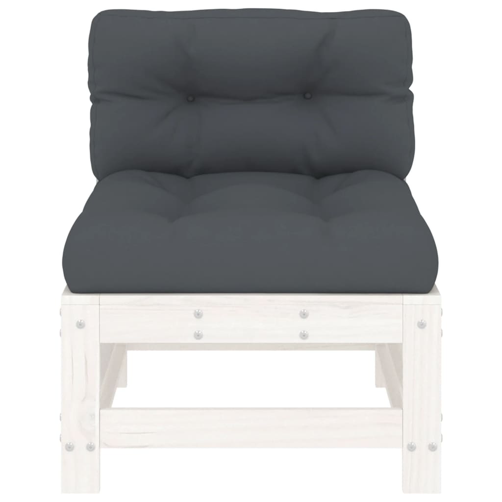 Midtsofaer Med Puter 2 Stk Hvit Heltre Furu