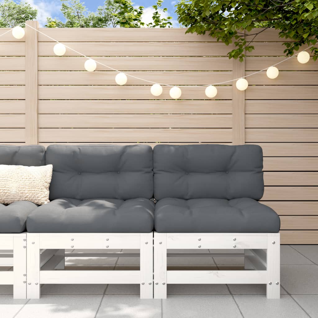 Midtsofaer Med Puter 2 Stk Hvit Heltre Furu