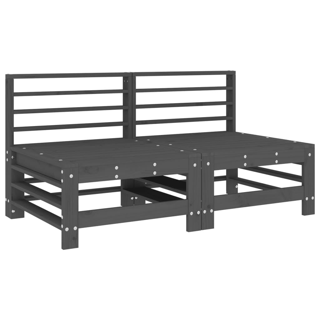 Midtsofaer Med Puter 2 Stk Grå Heltre Furu
