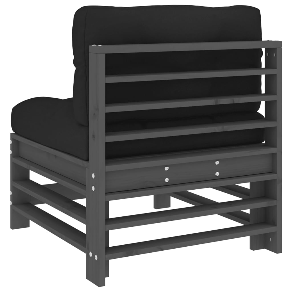 Midtsofaer Med Puter 2 Stk Grå Heltre Furu