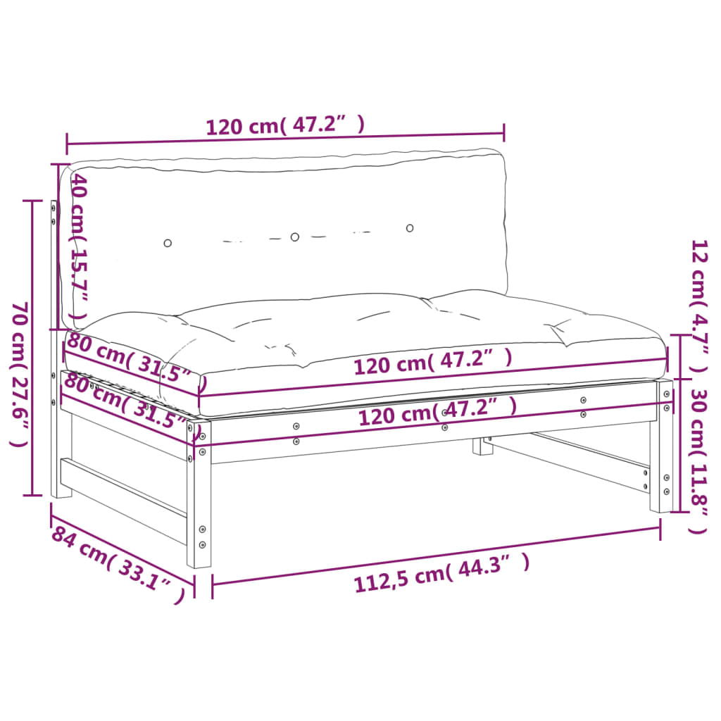 Midtsofa Honningbrun 120X80 Cm Heltre Furu