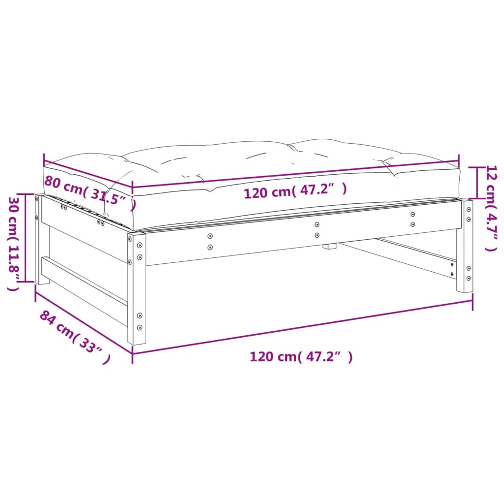 Hagefotskammel 120X80 Cm Heltre Furu