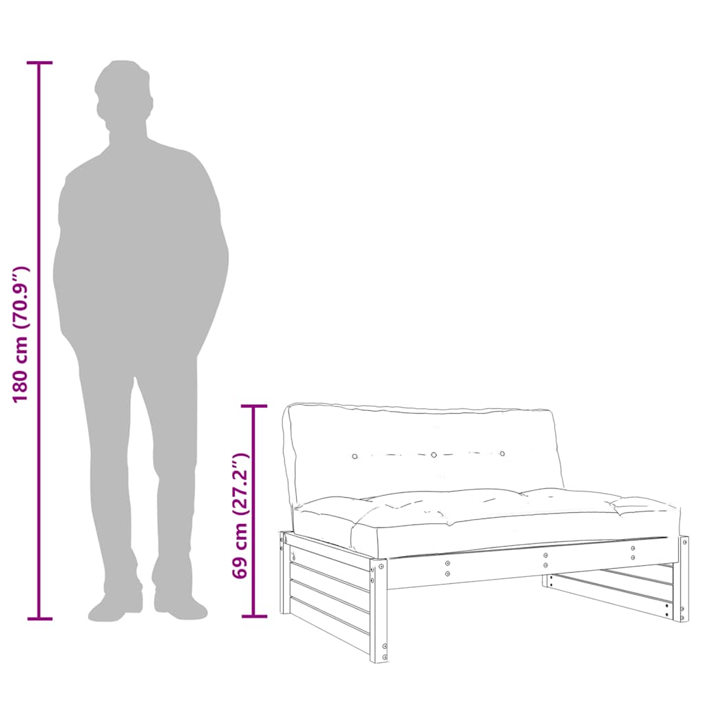 Midtsofa Hvit 120X80 Cm Heltre Furu