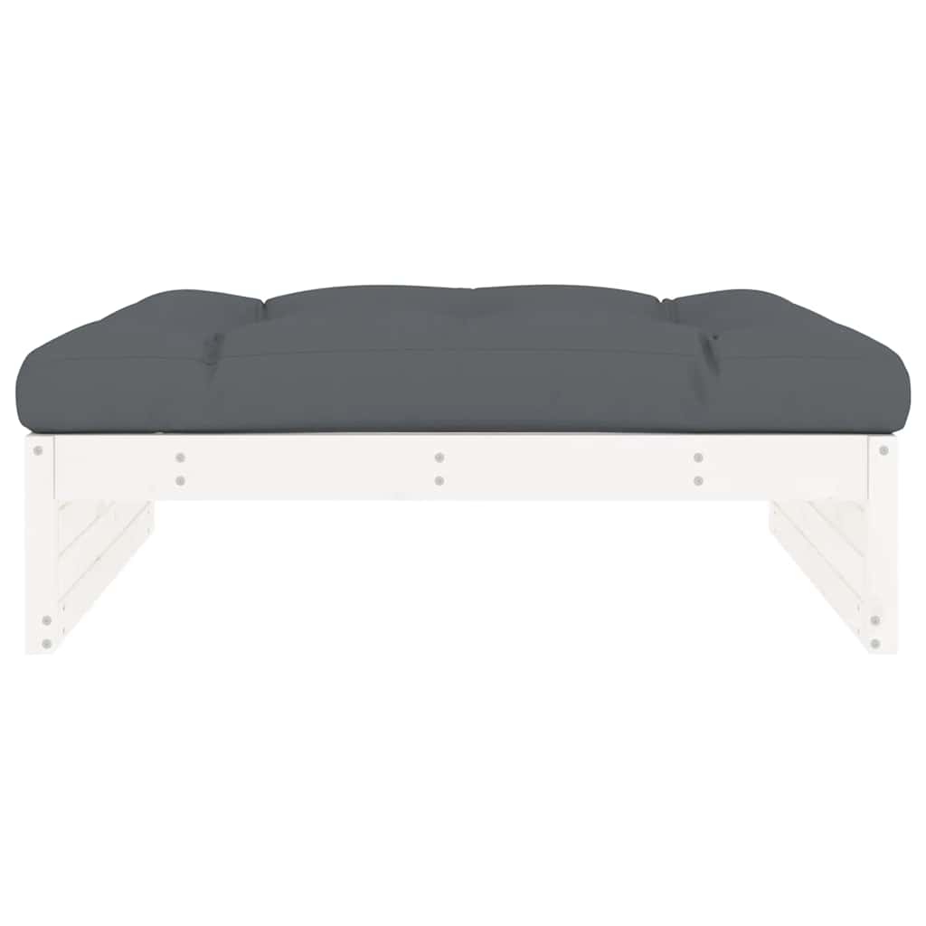 Hagefotskammel Hvit 120X80 Cm Heltre Furu