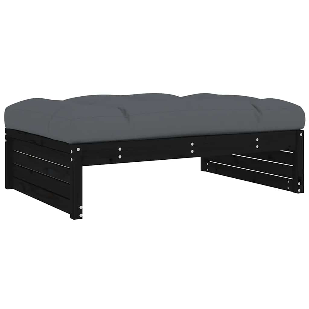 Hagefotskammel Svart 120X80 Cm Heltre Furu