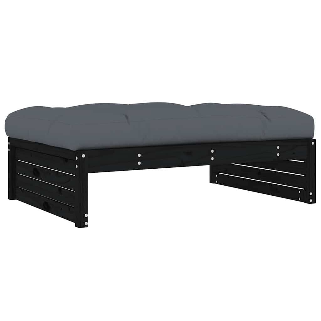 Hagefotskammel Svart 120X80 Cm Heltre Furu