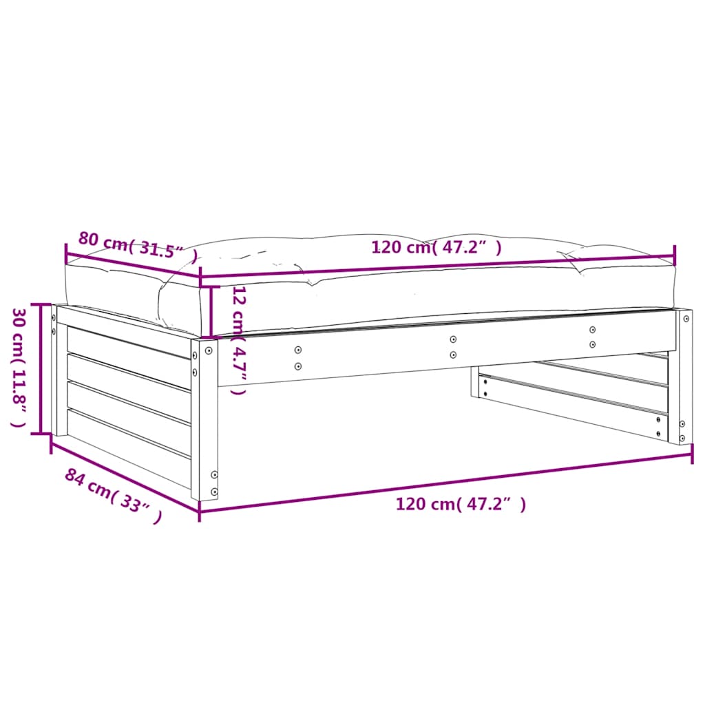Hagefotskammel 120X80 Cm Impregnert Furu