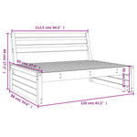 Utendørs Midtsofa 120X80 Cm Heltre Furu