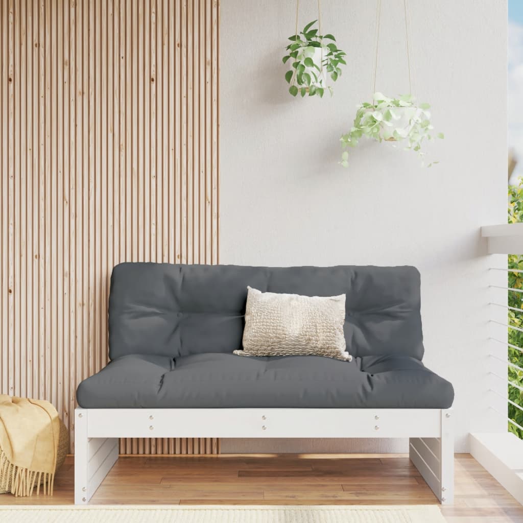 Utendørs Midtsofa Hvit 120X80 Cm Heltre Furu