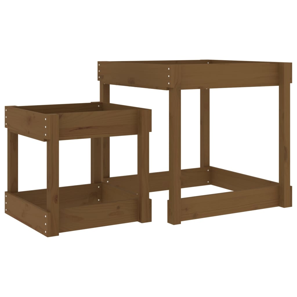 Sandbord 2 Stk Honningbrun Heltre Furu