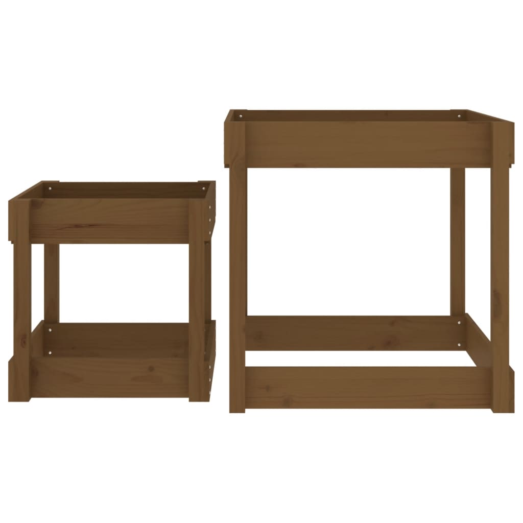 Sandbord 2 Stk Honningbrun Heltre Furu