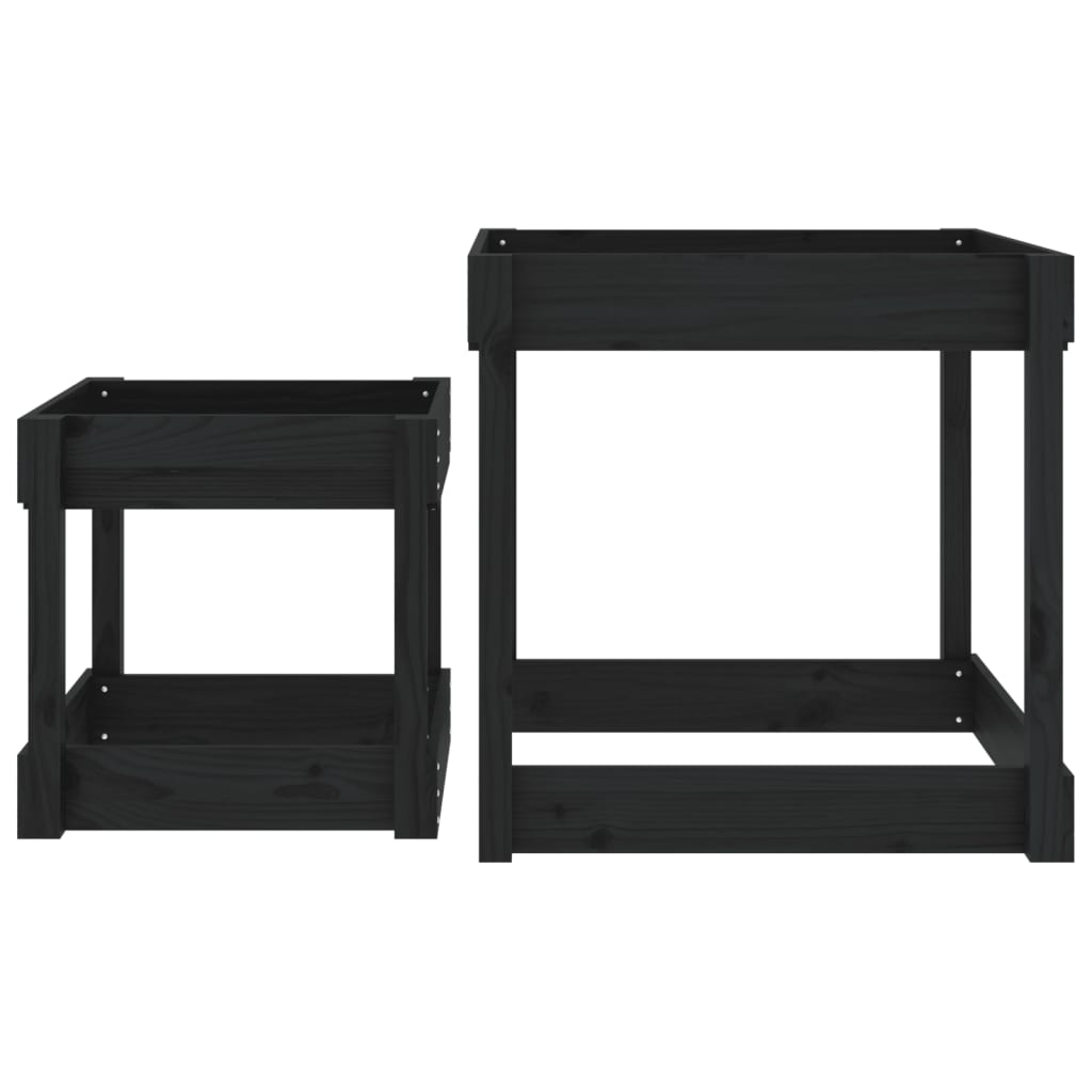 Sandbord 2 Stk Svart Heltre Furu